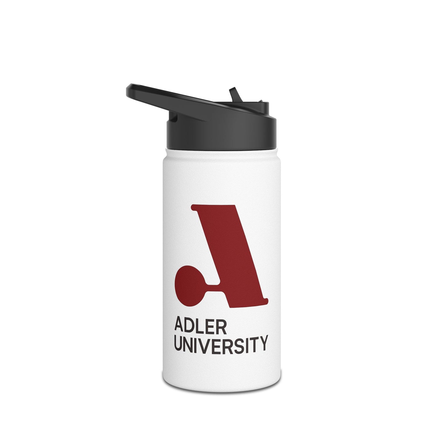 Adler University Logo Stainless Steel Water Bottle, Standard Lid