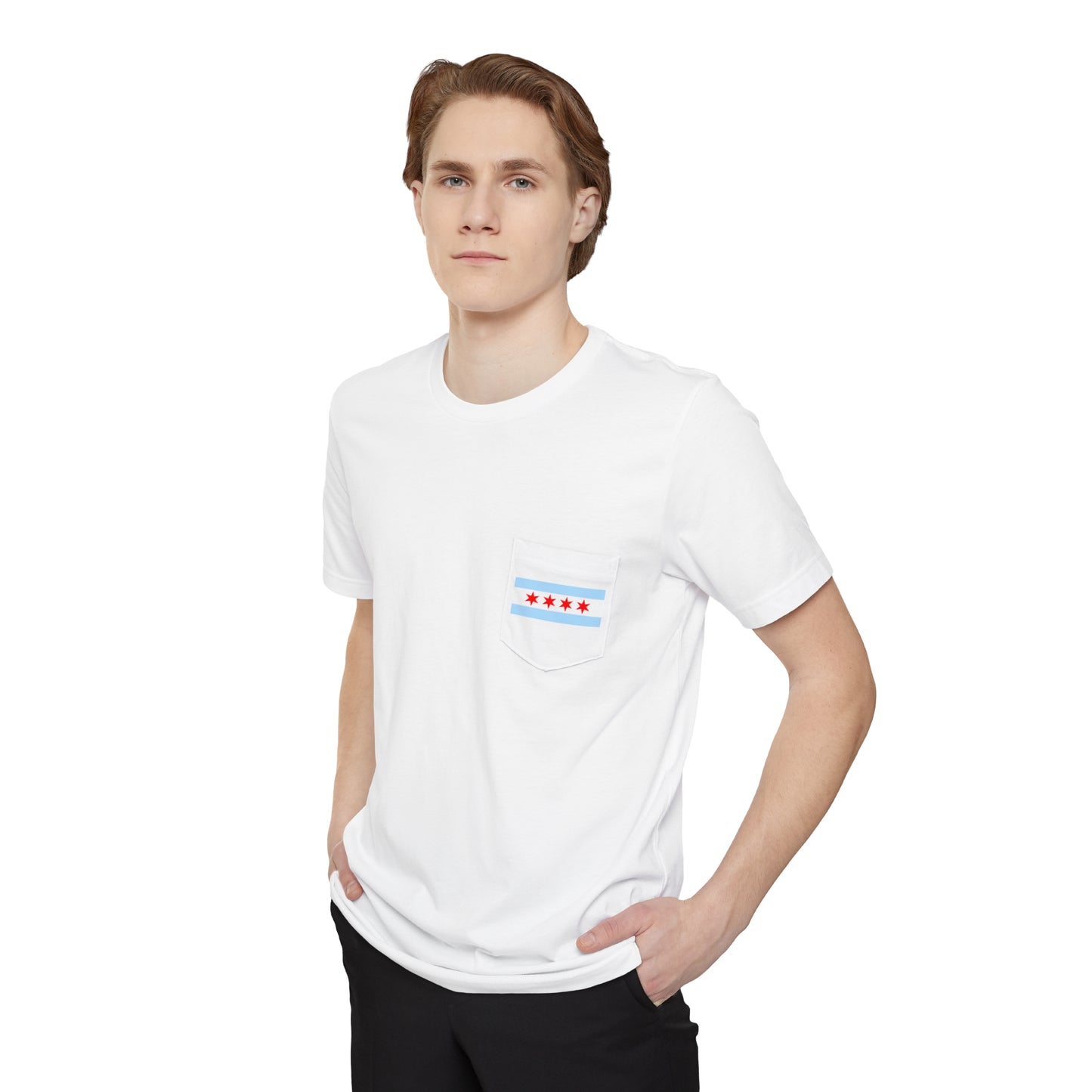 Adler University Chicago Flag Pocket Tee
