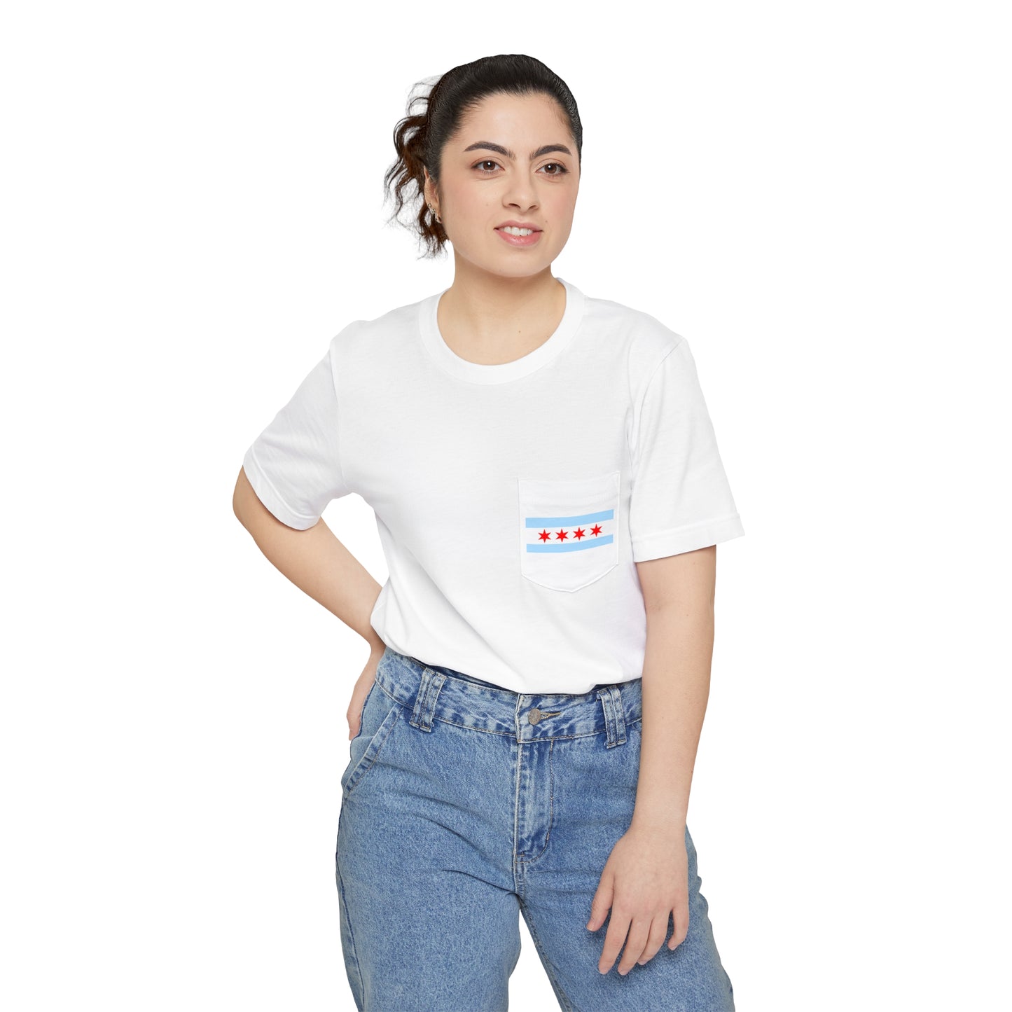 Adler University Chicago Flag Pocket Tee
