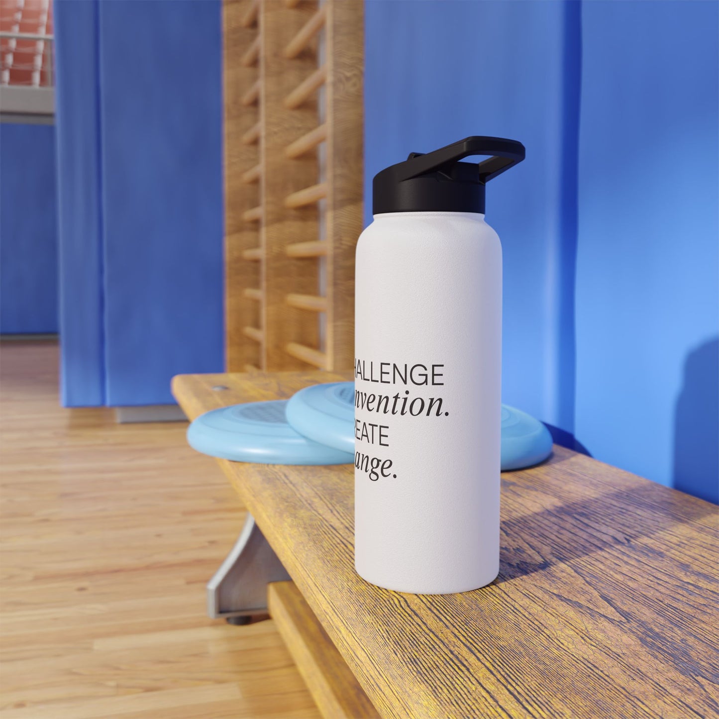 Adler University Logo Stainless Steel Water Bottle, Standard Lid
