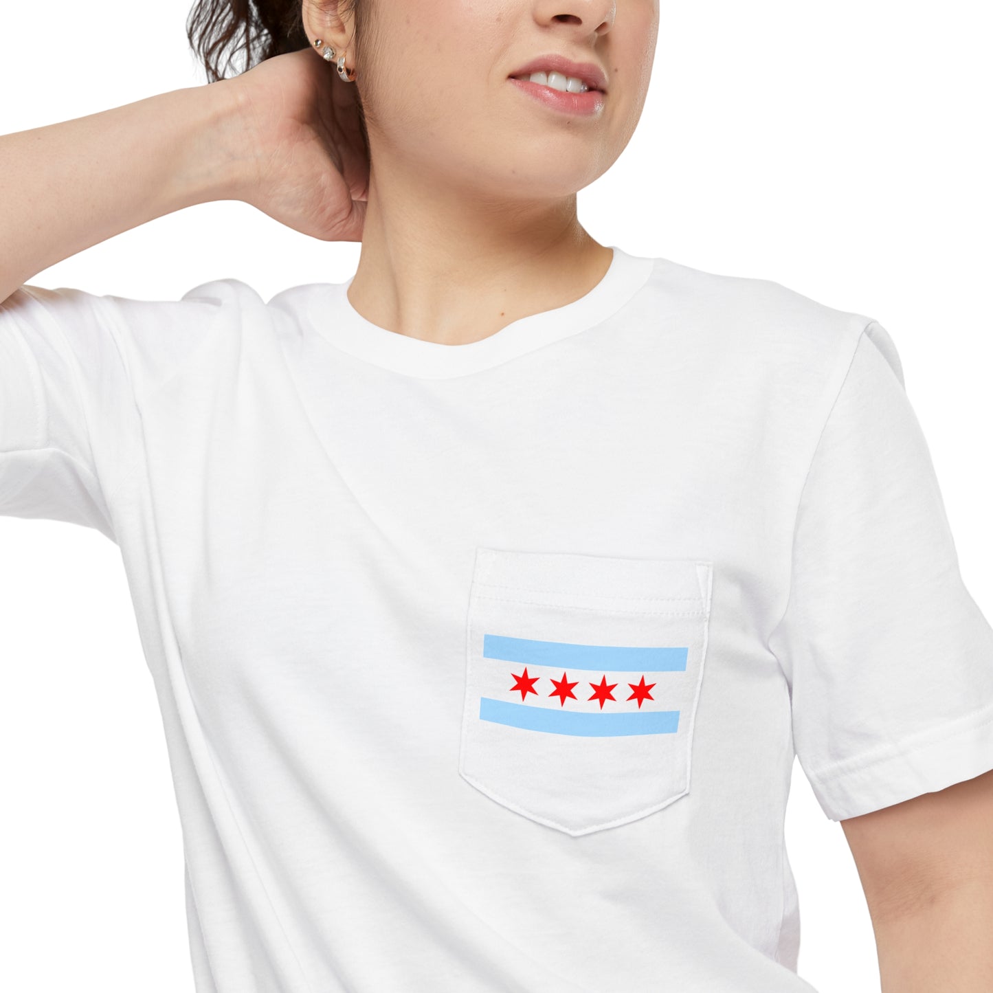 Adler University Chicago Flag Pocket Tee