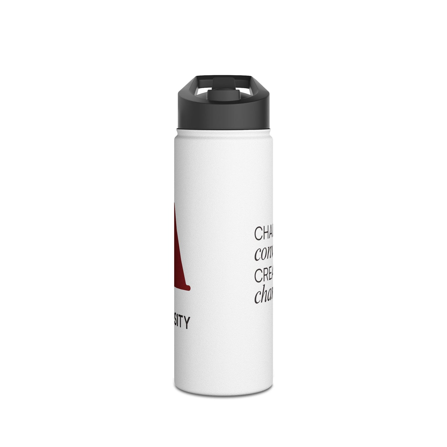 Adler University Logo Stainless Steel Water Bottle, Standard Lid