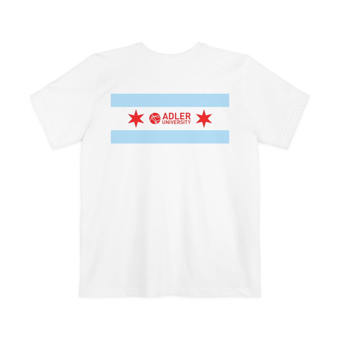 Adler University Chicago Flag Pocket Tee