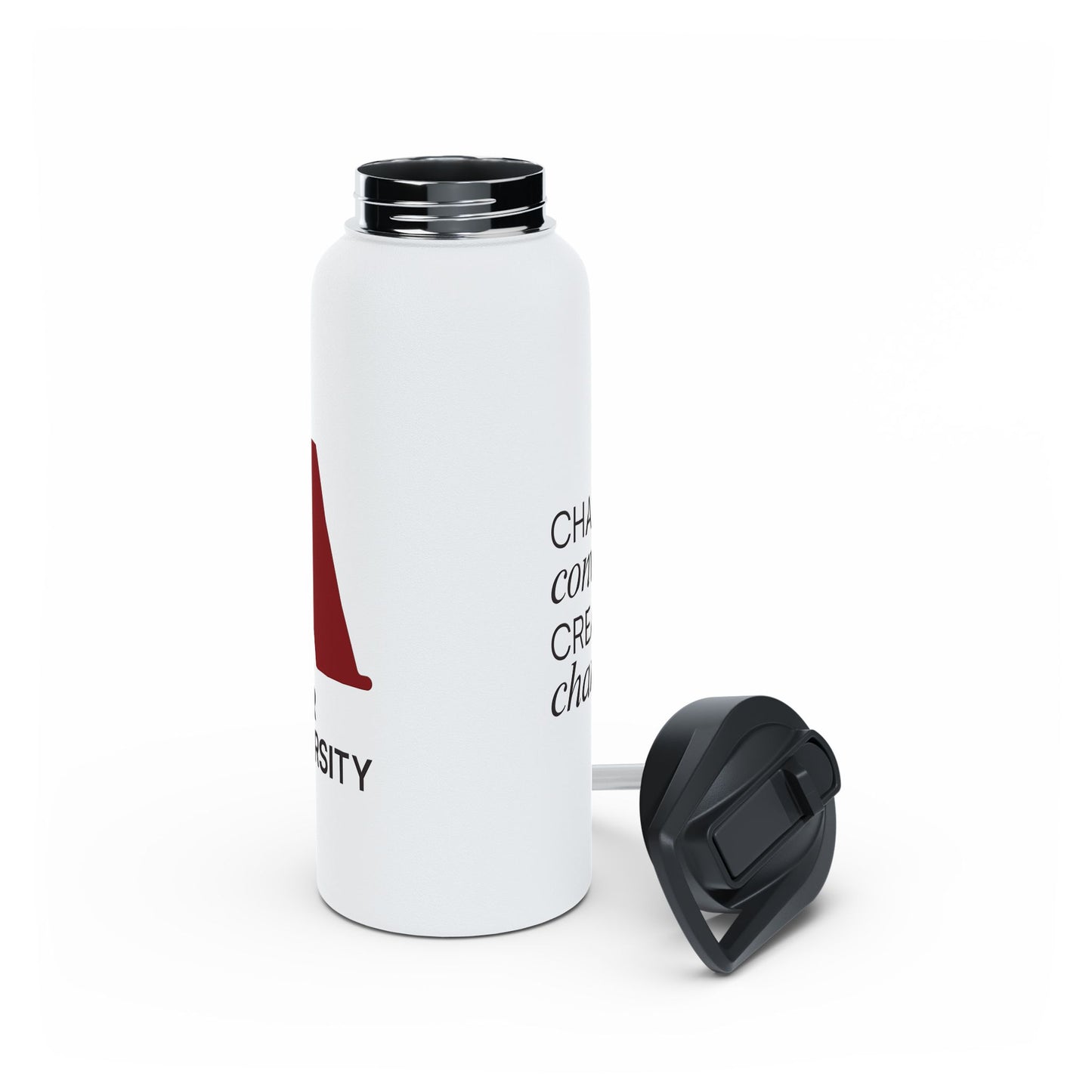 Adler University Logo Stainless Steel Water Bottle, Standard Lid