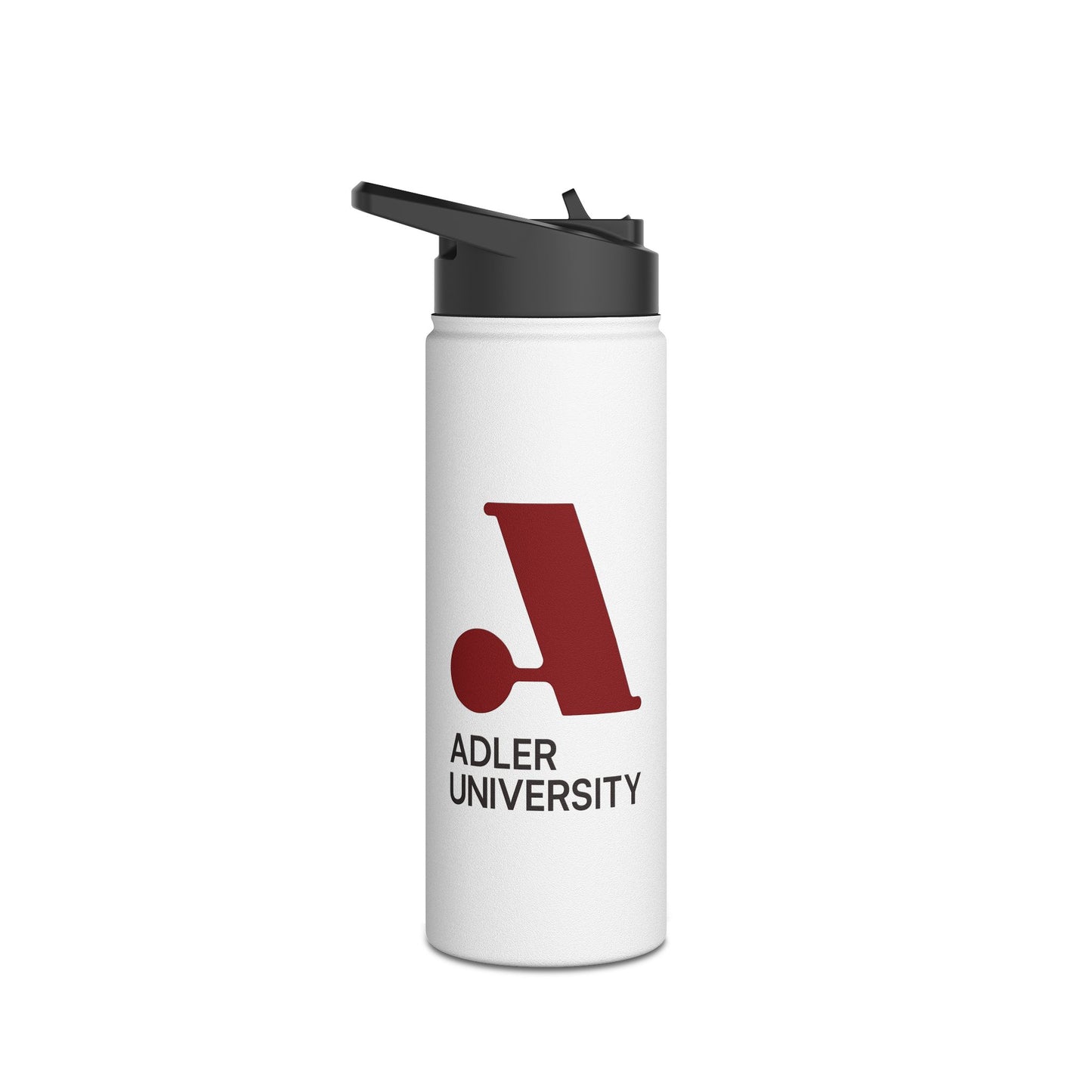 Adler University Logo Stainless Steel Water Bottle, Standard Lid