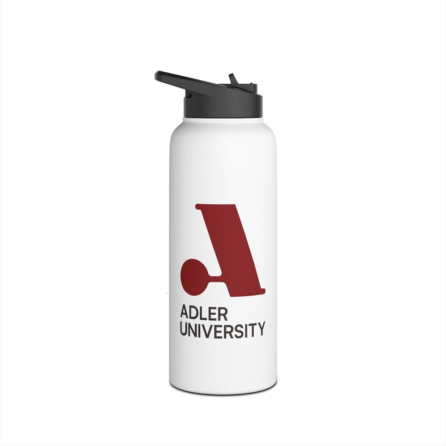 Adler University Logo Stainless Steel Water Bottle, Standard Lid