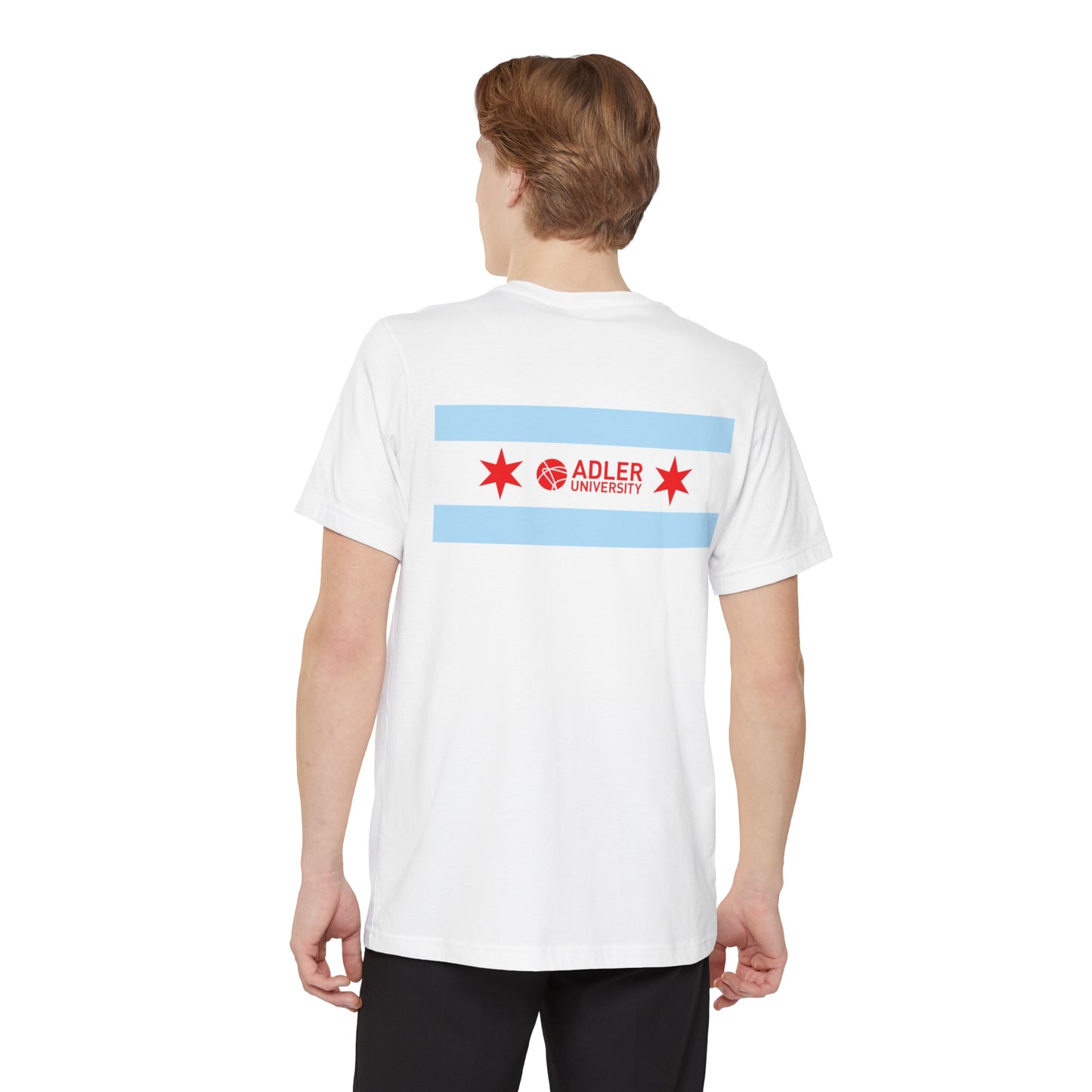 Adler University Chicago Flag Pocket Tee
