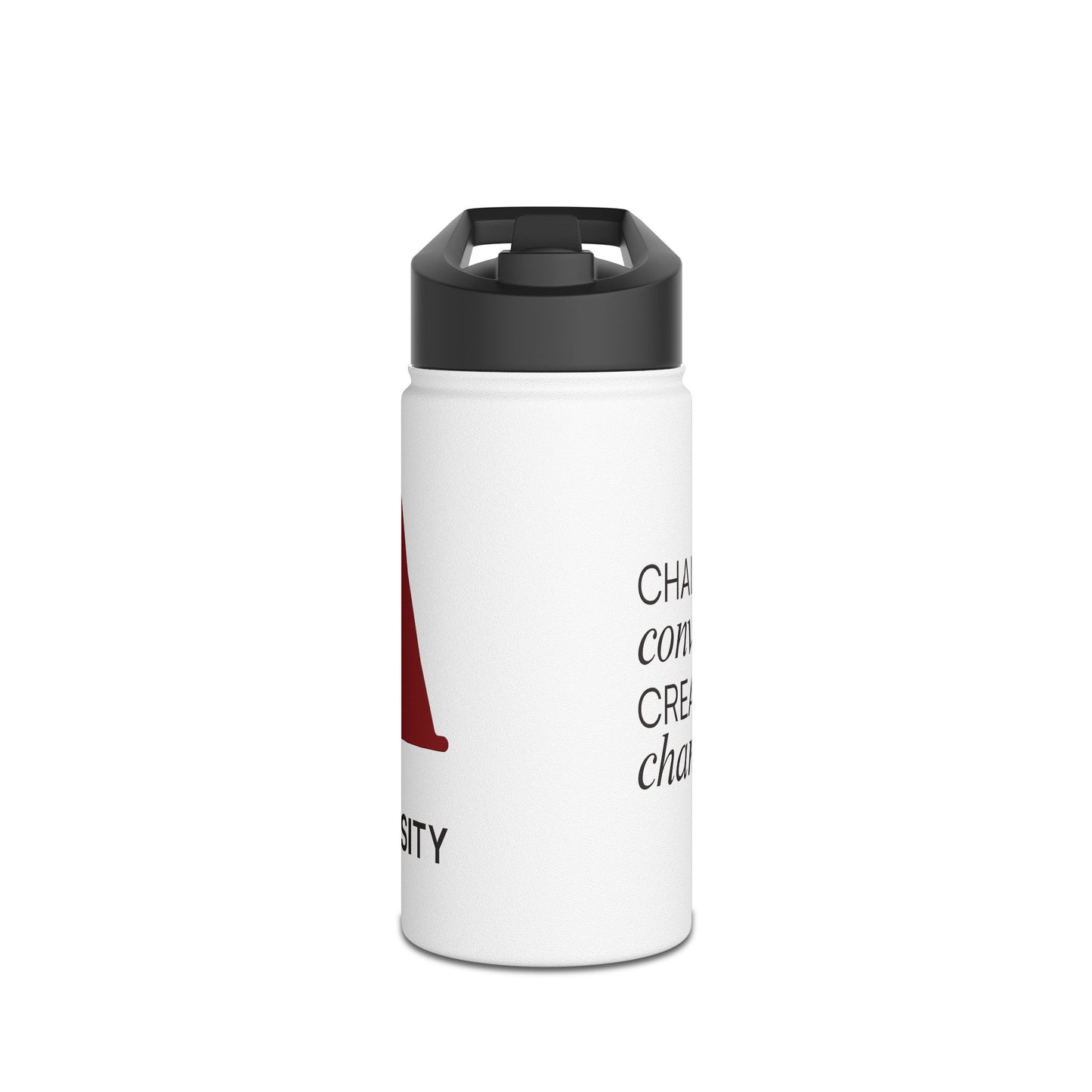 Adler University Logo Stainless Steel Water Bottle, Standard Lid