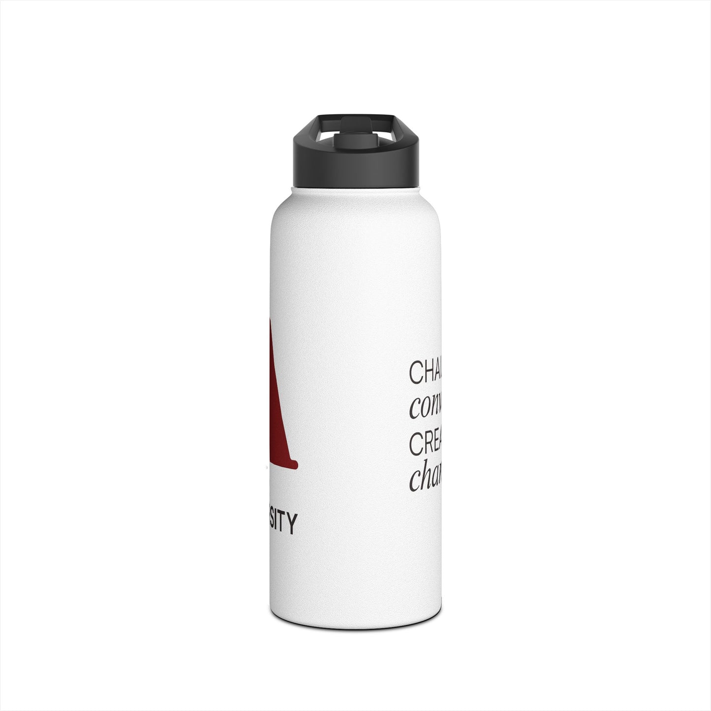Adler University Logo Stainless Steel Water Bottle, Standard Lid