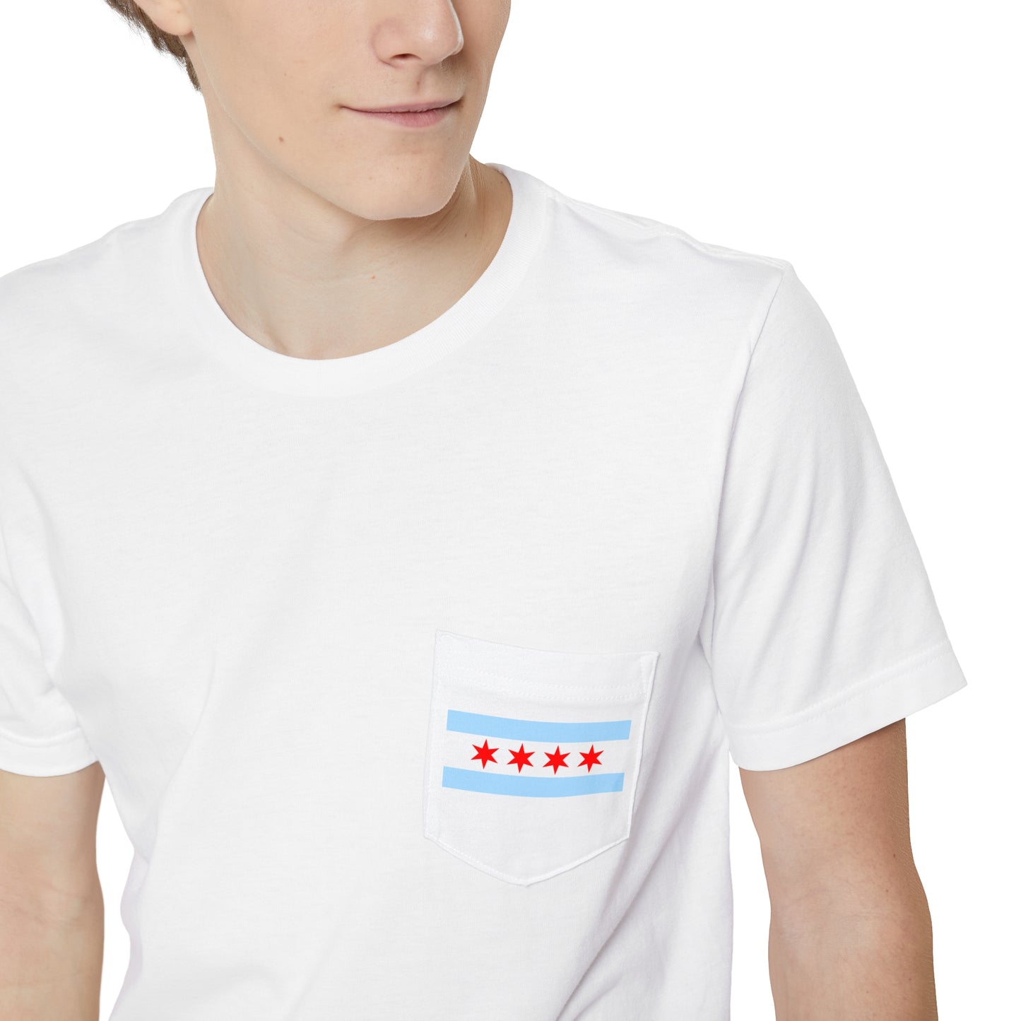 Adler University Chicago Flag Pocket Tee