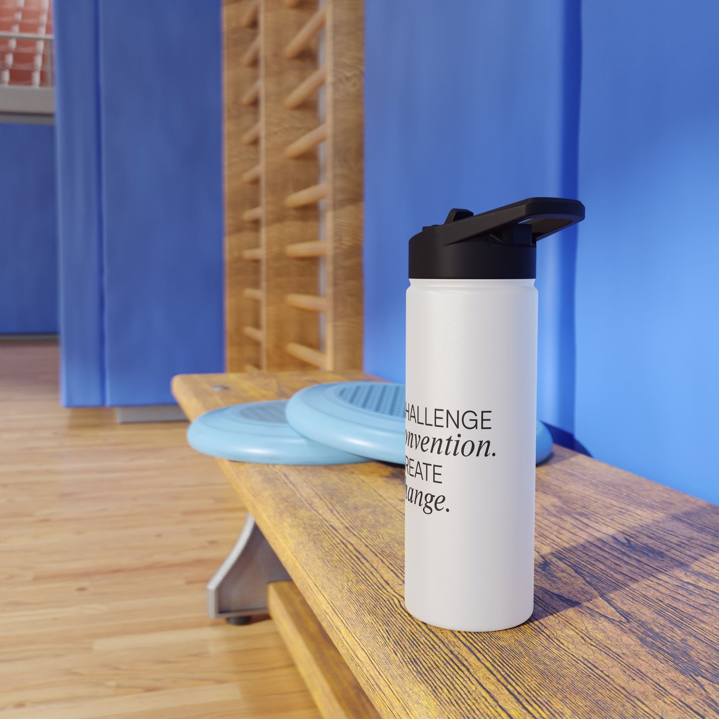 Adler University Logo Stainless Steel Water Bottle, Standard Lid