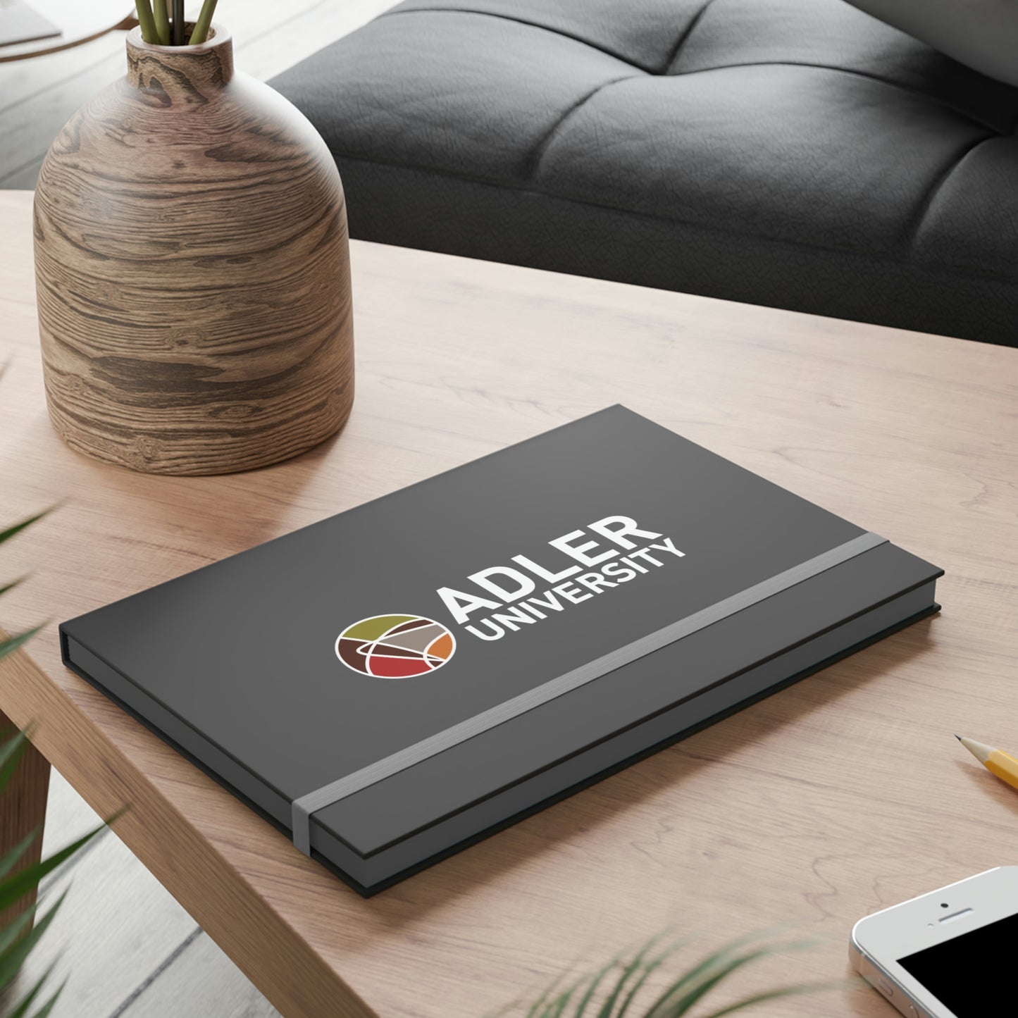 Adler University Logo Notebook - Ruled