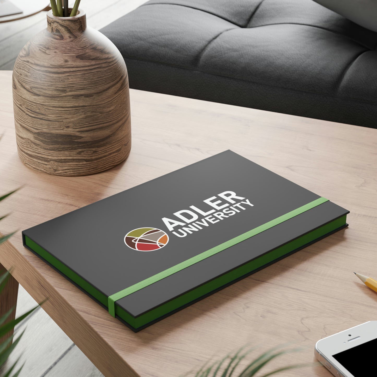 Adler University Logo Notebook - Ruled