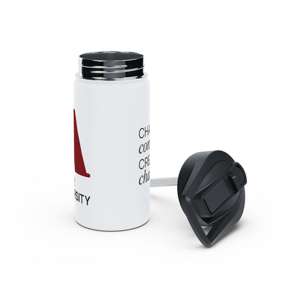 Adler University Logo Stainless Steel Water Bottle, Standard Lid