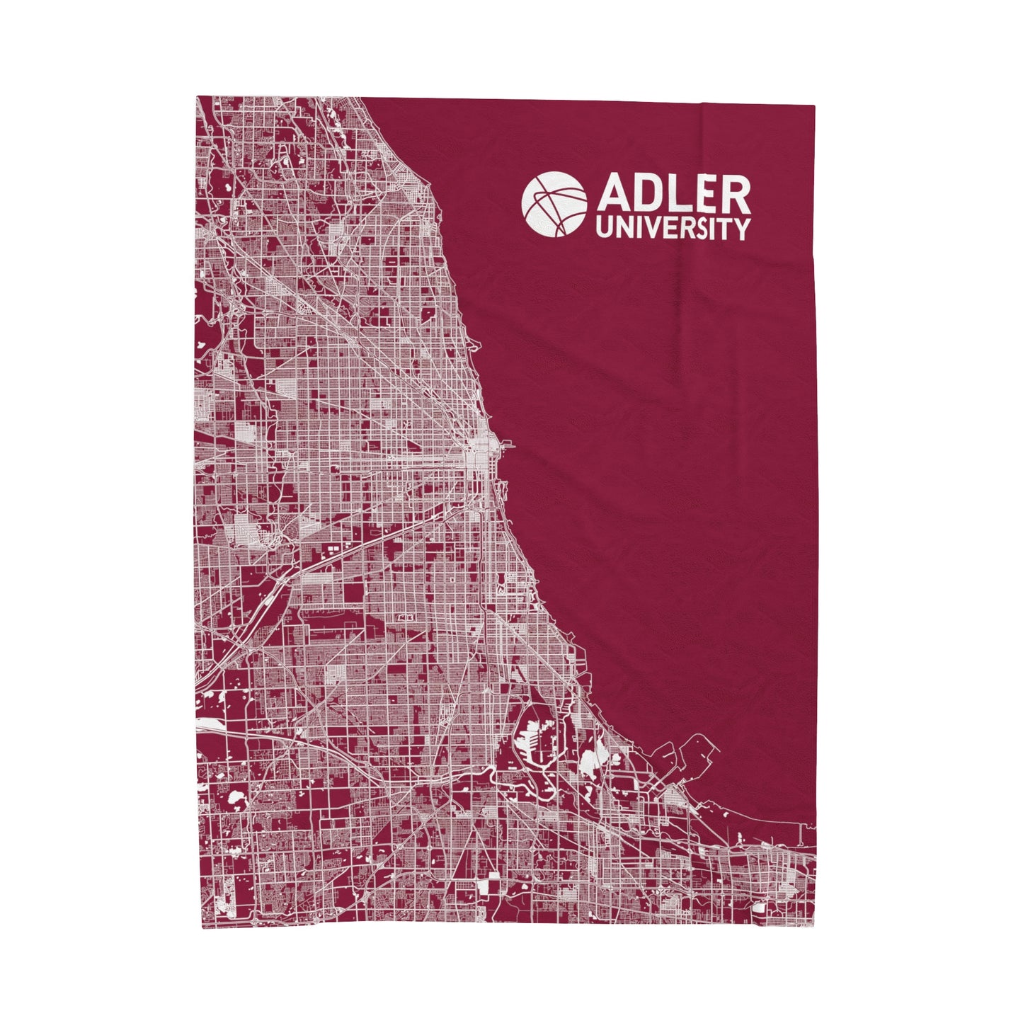 Adler University Chicago Velveteen Plush Blanket