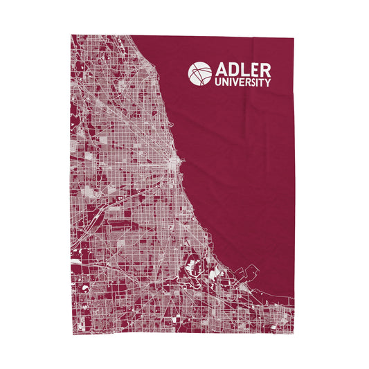 Adler University Chicago Velveteen Plush Blanket