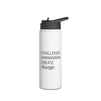 Adler University Logo Stainless Steel Water Bottle, Standard Lid