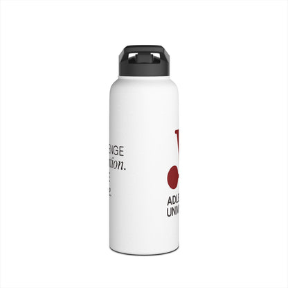 Adler University Logo Stainless Steel Water Bottle, Standard Lid