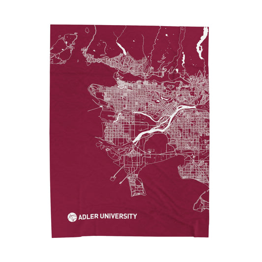 Adler University Vancouver Velveteen Plush Blanket