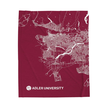 Adler University Vancouver Velveteen Plush Blanket