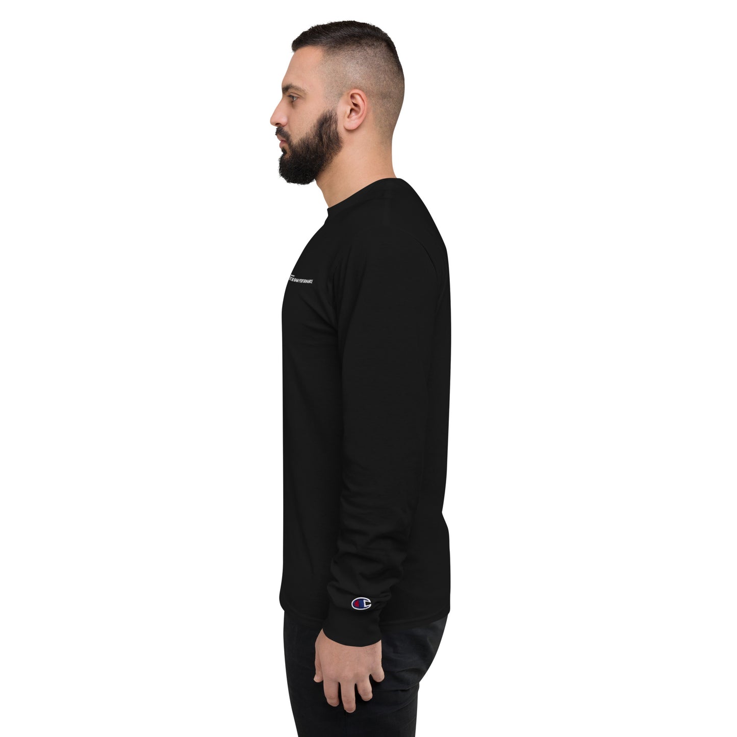 MSHP Embroidered Men's Champion Long Sleeve Shirt - Black