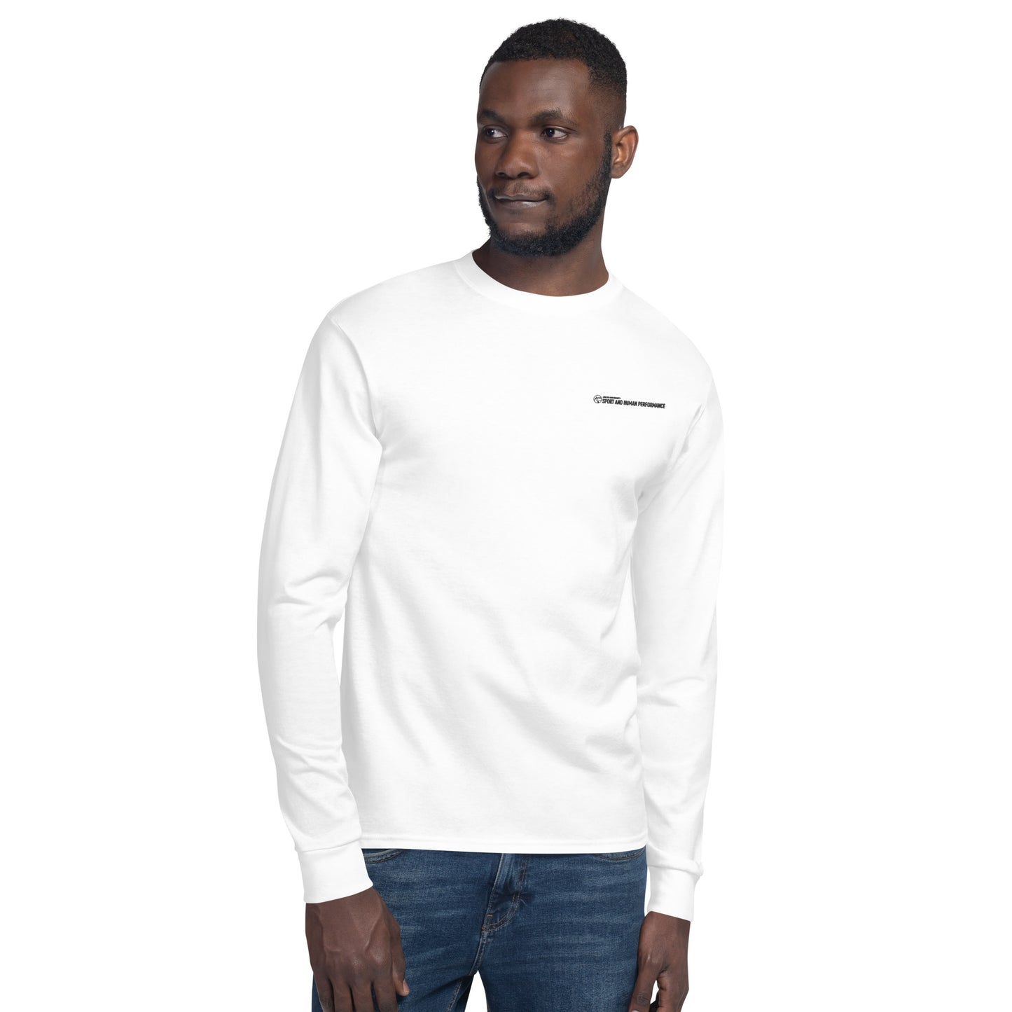 MSHP Embroidered Men's Champion Long Sleeve Shirt - White