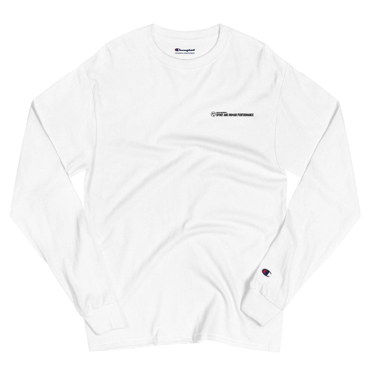 MSHP Embroidered Men's Champion Long Sleeve Shirt - White