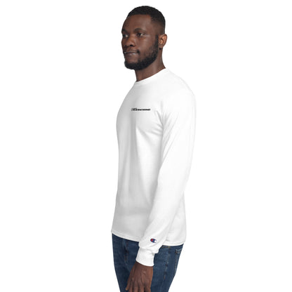 MSHP Embroidered Men's Champion Long Sleeve Shirt - White