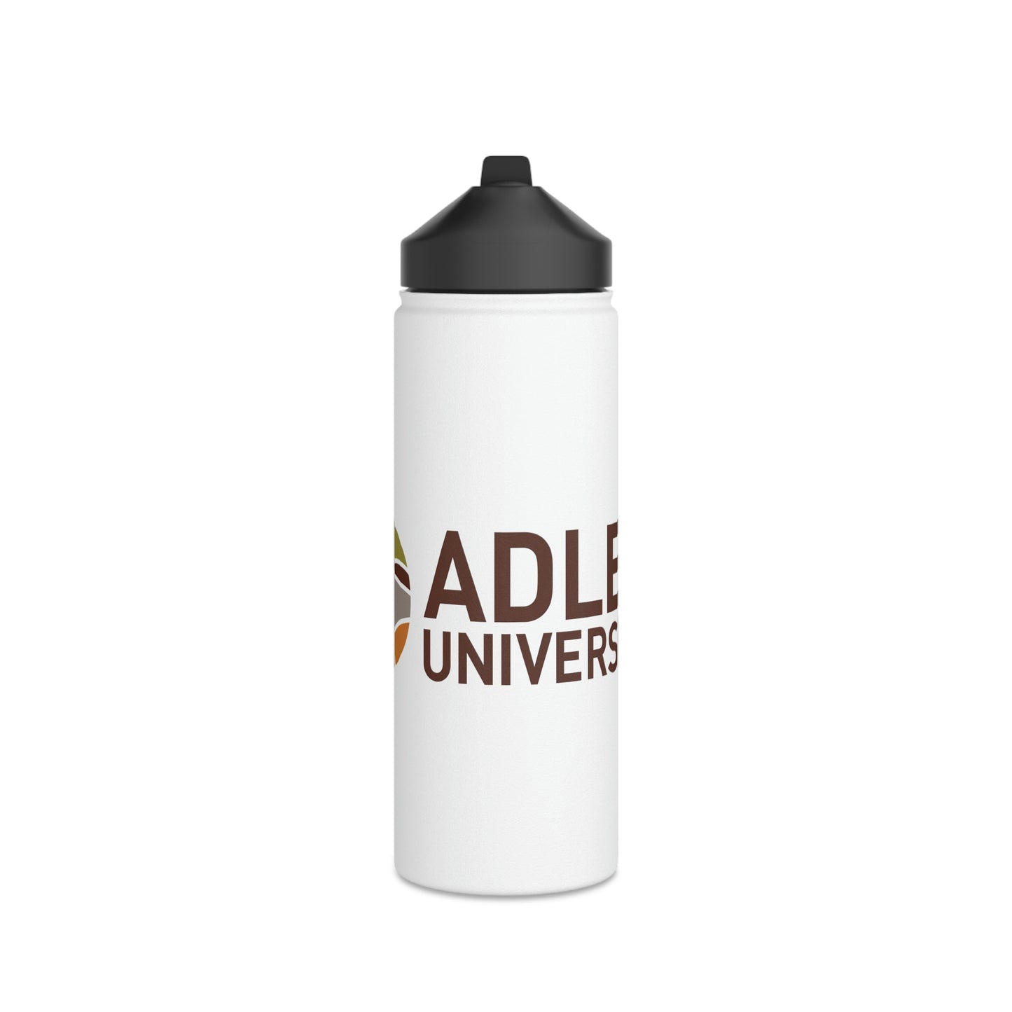 Adler University Logo Stainless Steel Water Bottle, Standard Lid